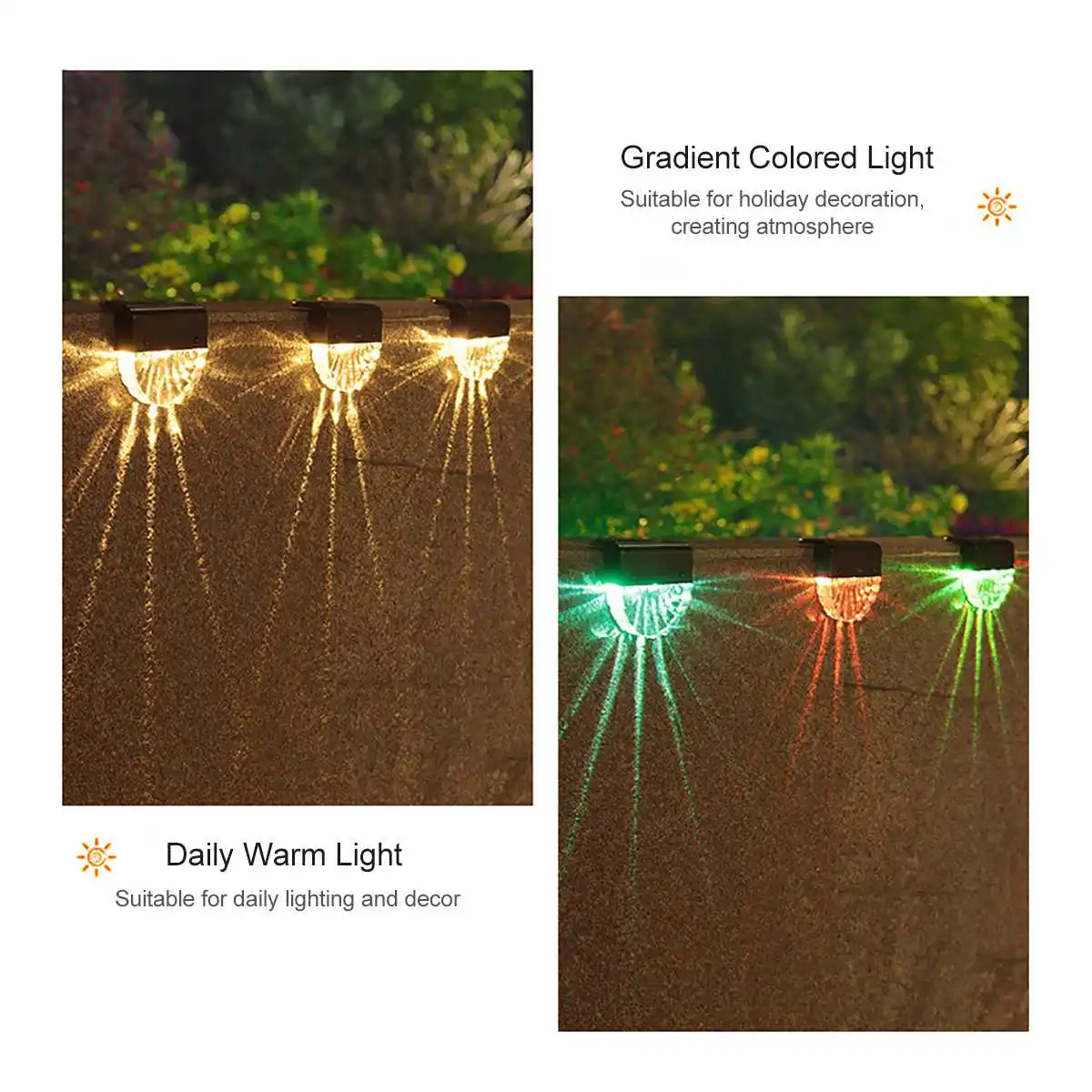 4Pcs Solar Lights Step Lights Outdoor Waterproof RGB Led Solar Power Garden Light Lamp decoration for Patio Stair Garden Yard
4Pcs Solar Lights Step Lights Outdoor Waterproof RGB Led Solar Power Garden Light Lamp decoration for Patio Stair Garden Yard
