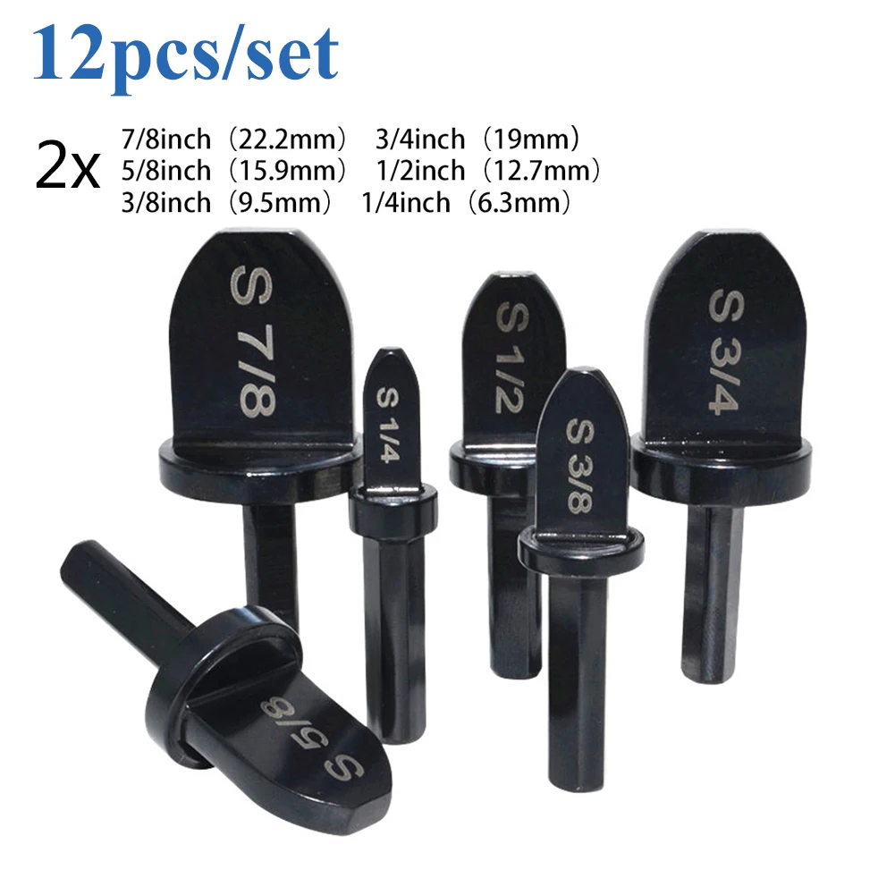 Steel Tube Expander 7mm Triangular Handle 12pcs Reamer Drill Bit Set Black