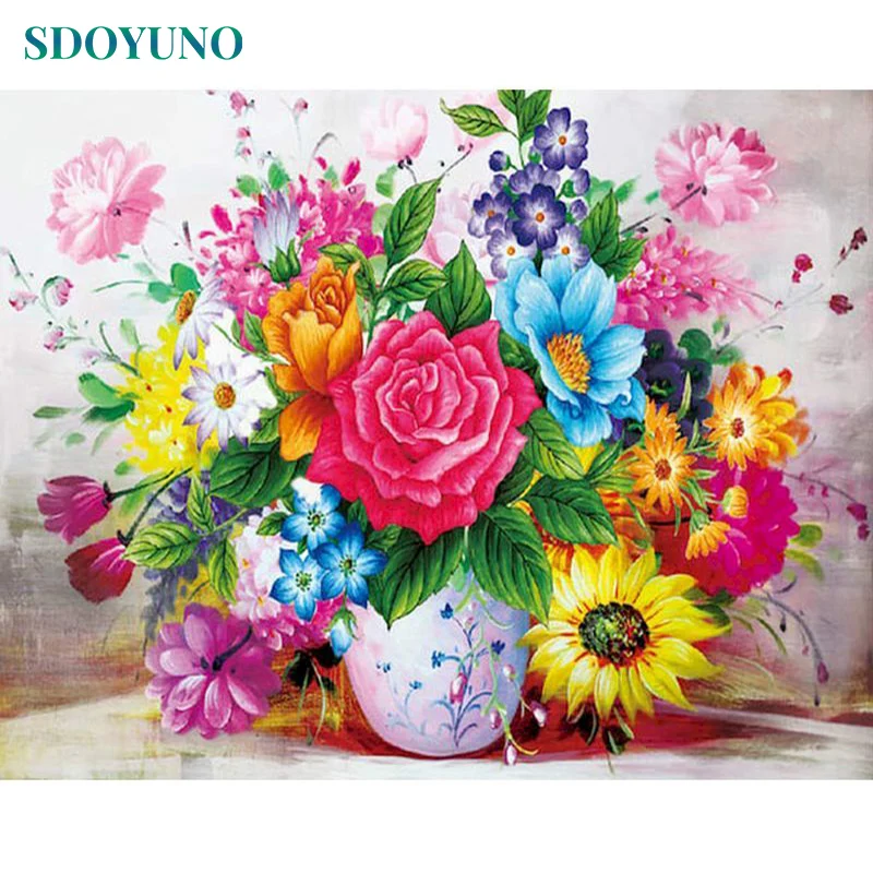 SDOYUNO 60x75cm Oil Painting By Numbers Kits DIY Pictures By Numbers On Canvas Flowers Frame Hand Painting Home Decor
SDOYUNO 60x75cm Oil Painting By Numbers Kits DIY Pictures By Numbers On Canvas Flowers Frame Hand Painting Home Decor