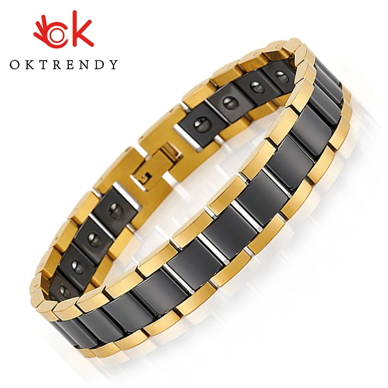 Браслет okfashion мужской керамический с магнитом ювелирное изделие для лечения