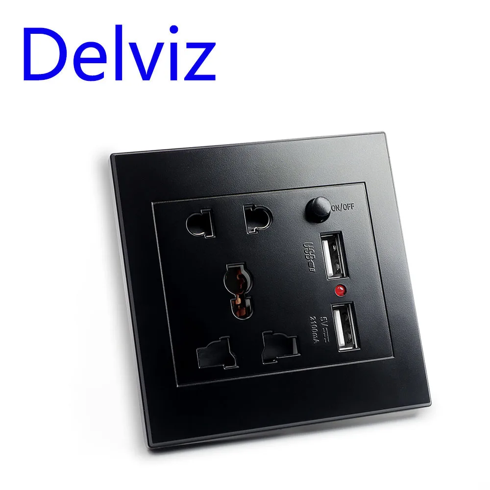 Delviz Multi function socket, Switch control usb Overload protection Quick charge power 86 Black Universal panel Wall usb socket
Delviz Multi function socket, Switch control usb Overload protection Quick charge power 86 Black Universal panel Wall usb socket