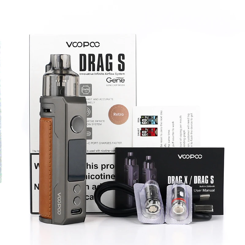 Original VOOPOO DRAG S 60W VW Pod Mod Vape Kit 2500mAh Battery 4.5ml PNP-VM1 VM5 Coil Tank Vape Kit VS Drag X
Original VOOPOO DRAG S 60W VW Pod Mod Vape Kit 2500mAh Battery 4.5ml PNP-VM1 VM5 Coil Tank Vape Kit VS Drag X