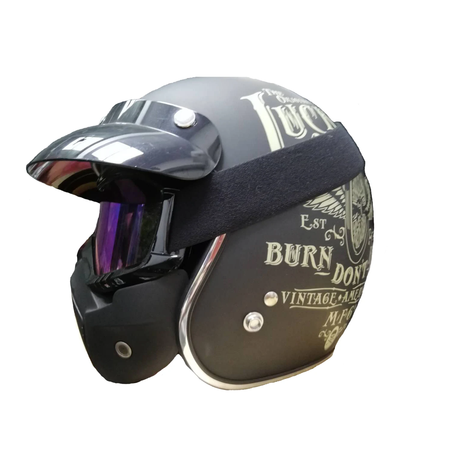 Motorcycle Goggles with Off-Road Protective Mask Wind-Proof and UV-Proof Sunscreen for Retro Half Face Helmet for Men and Women 
Motorcycle Goggles with Off-Road Protective Mask Wind-Proof and UV-Proof Sunscreen for Retro Half Face Helmet for Men and Women