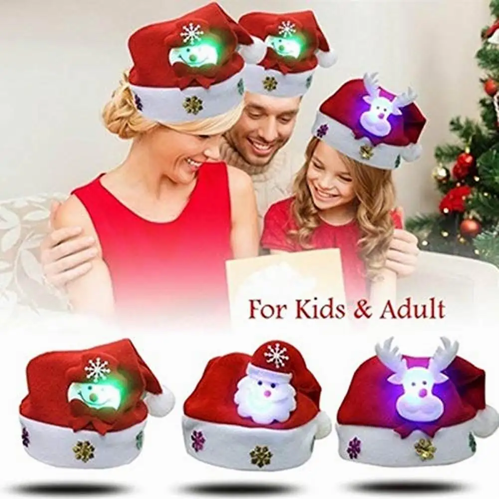 Merry Christmas Hat Light Up LED New Year Navidad Cap Snowman ElK Santa Claus Hats For Kids Children Adult Xmas Gift Decoration
Merry Christmas Hat Light Up LED New Year Navidad Cap Snowman ElK Santa Claus Hats For Kids Children Adult Xmas Gift Decoration