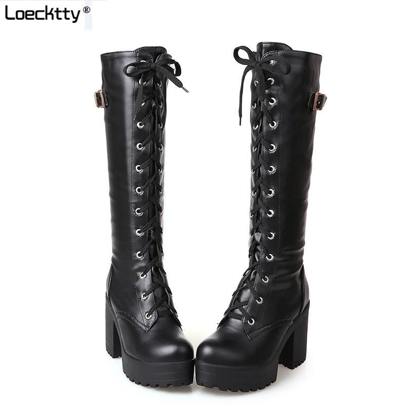 2019 Hot Sale Spring Autumn Lacing Knee High Boots Women Fashion White Square Heel Woman Leather Shoes Winter Large Size 34-43
2019 Hot Sale Spring Autumn Lacing Knee High Boots Women Fashion White Square Heel Woman Leather Shoes Winter Large Size 34-43