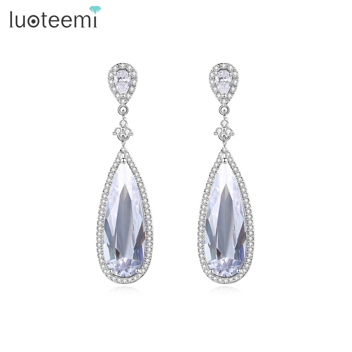 LUOTEEMI Luxury Fashion Elegant Chandelier Drop Earrings for Women Wedding High Quality Earring for Bridals Frete Grátis Brincos
LUOTEEMI Luxury Fashion Elegant Chandelier Drop Earrings for Women Wedding High Quality Earring for Bridals Frete Grátis Brincos