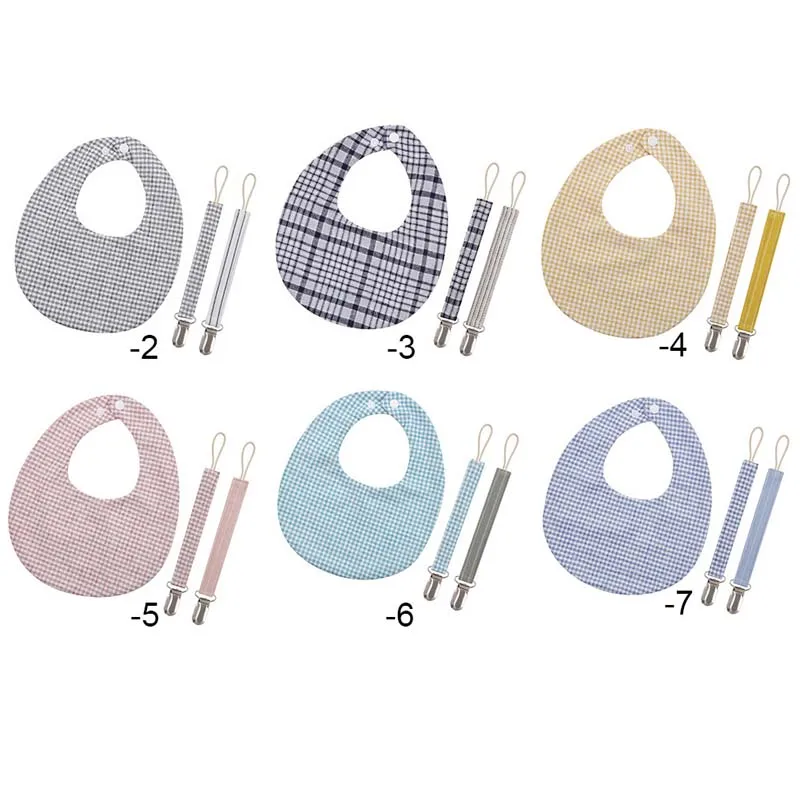 3Pcs/Set Baby Boys Girls Pacifier Chain Linen Bibs Snap Button Plaid Feeding Clothing Double Side Adjustable Saliva Towel Scarf
3Pcs/Set Baby Boys Girls Pacifier Chain Linen Bibs Snap Button Plaid Feeding Clothing Double Side Adjustable Saliva Towel Scarf