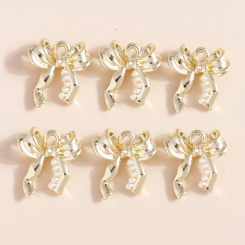 8pcs 18*16mm Precise Cute Alloy Pearl Ribbon Bowknot Charms Pendants for Bracelets Necklaces Handmade Jewelry Making Acessories
8pcs 18*16mm Precise Cute Alloy Pearl Ribbon Bowknot Charms Pendants for Bracelets Necklaces Handmade Jewelry Making Acessories