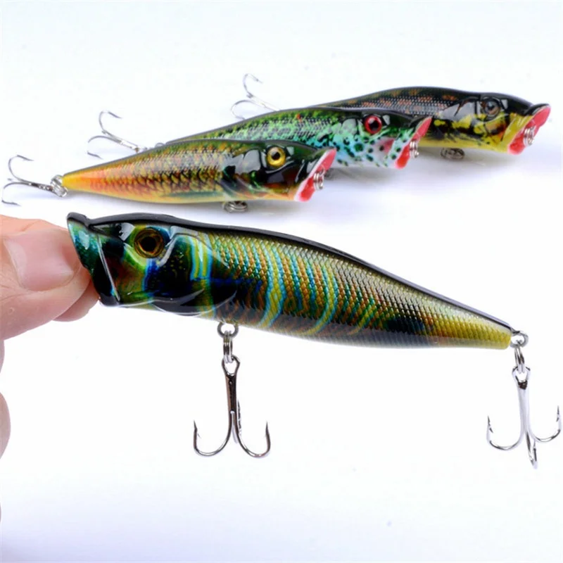 1PCS Fishing lure 12G 9CM popper topwater 3D painting artificial hard bait Trolling Swimbait Fish Bass fishing tackle
1PCS Fishing lure 12G 9CM popper topwater 3D painting artificial hard bait Trolling Swimbait Fish Bass fishing tackle