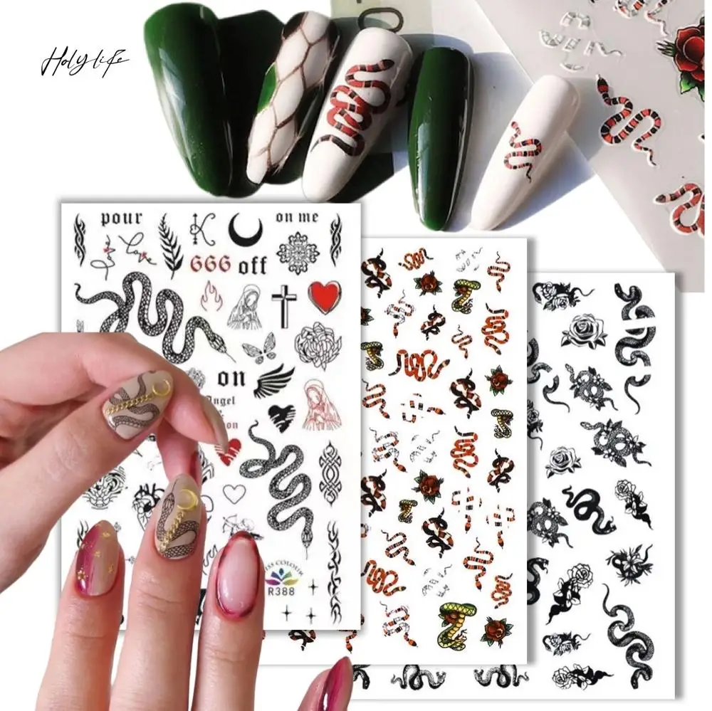 1pc Snake Design 3D Nail Art Stickers Black Snake Design Adhesive Stickers Nail Art Decoration
1pc Snake Design 3D Nail Art Stickers Black Snake Design Adhesive Stickers Nail Art Decoration