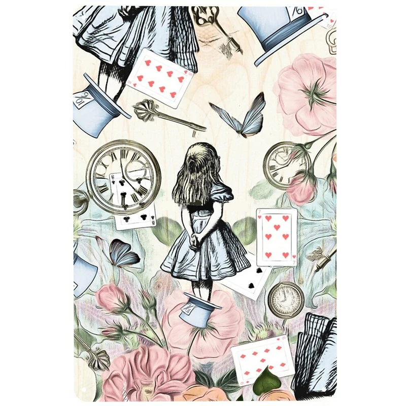 Alice In Wonderland printed Metal Signs Retro Tin Signs Funny Poster Decor for Bar Pub Club Decoration for Living Room Home
Alice In Wonderland printed Metal Signs Retro Tin Signs Funny Poster Decor for Bar Pub Club Decoration for Living Room Home