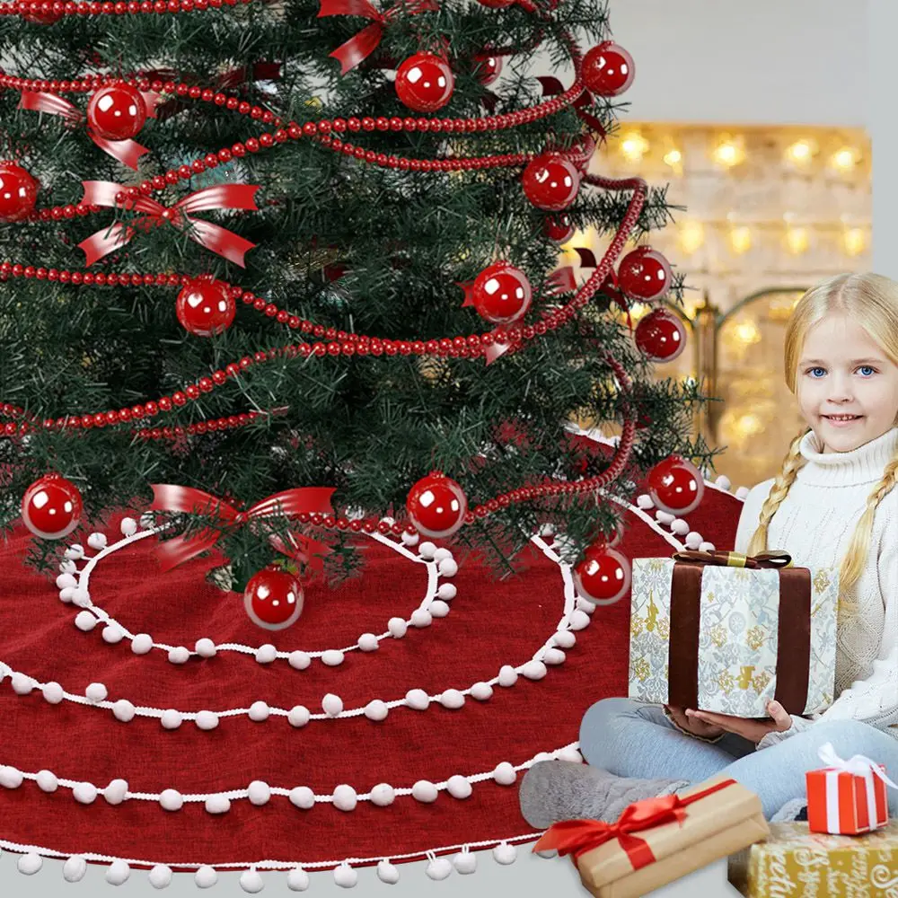 122cm Red Plush Christmas Tree Skirts White Ball Circle Linen Tree Skirt Christmas 2021 New Year Decoration For Home House
122cm Red Plush Christmas Tree Skirts White Ball Circle Linen Tree Skirt Christmas 2021 New Year Decoration For Home House