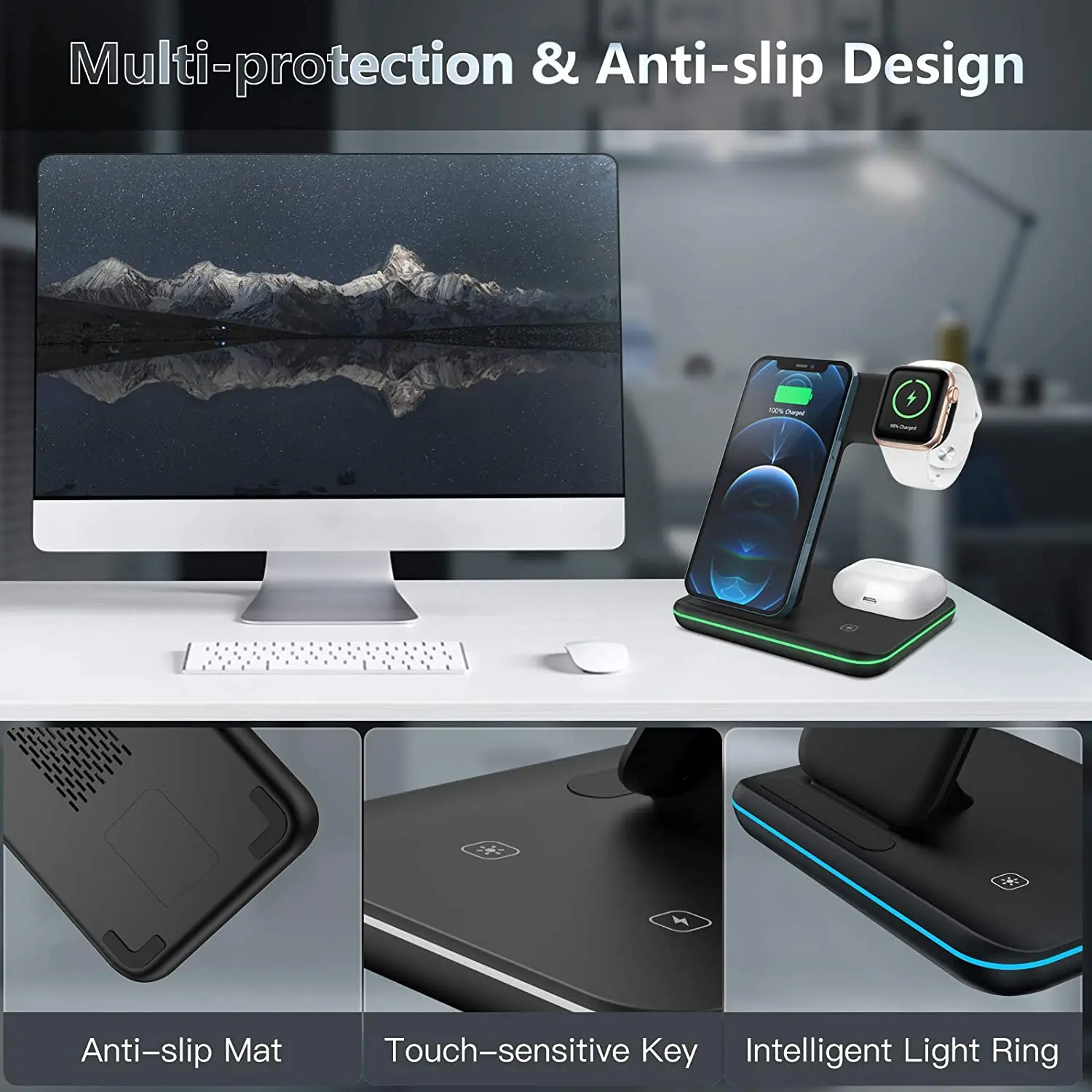 20W Quick Charge Stand 3 in 1 Qi Wireless Chargers Dock Station For iPhone 12 11 Pro XS XR X 8 Apple Watch 6 5 4 3 2 Airpods Pro
20W Quick Charge Stand 3 in 1 Qi Wireless Chargers Dock Station For iPhone 12 11 Pro XS XR X 8 Apple Watch 6 5 4 3 2 Airpods Pro