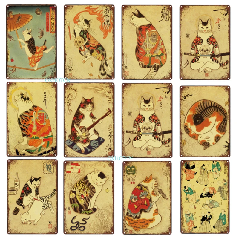 Japanese Style Cat Metal Tin Sign Cute Cartoon Animals Plate Vintage Iron Poster Plaques Wall Art Decoration for Restaurant Room
Japanese Style Cat Metal Tin Sign Cute Cartoon Animals Plate Vintage Iron Poster Plaques Wall Art Decoration for Restaurant Room