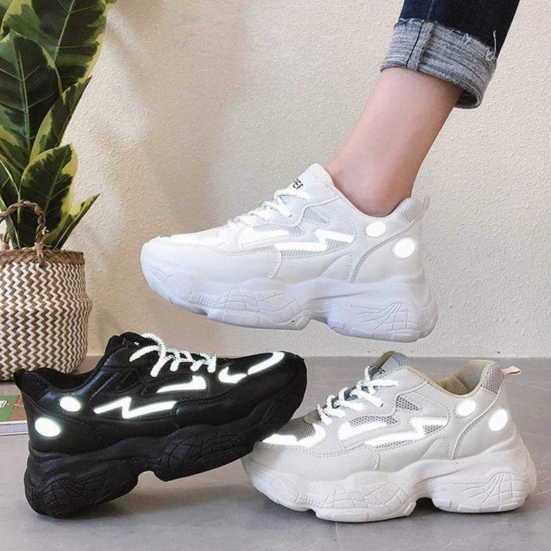 Reflective Fashion Sneakers Women Vulcanize Shoes Breathable Mesh Women Shoes Chunky Sneakers Slip-on Platform Sneakers Female
Reflective Fashion Sneakers Women Vulcanize Shoes Breathable Mesh Women Shoes Chunky Sneakers Slip-on Platform Sneakers Female