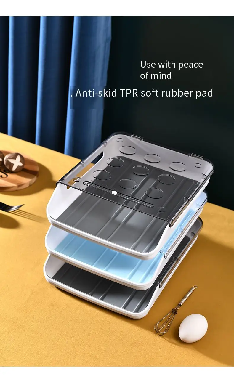 Creative automatic rolling egg box kitchen refrigerator egg storage box household transparent drawer egg tray hot organizer
Creative automatic rolling egg box kitchen refrigerator egg storage box household transparent drawer egg tray hot organizer