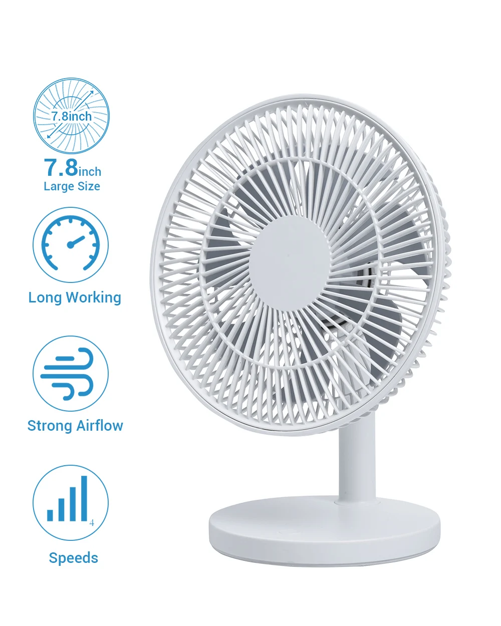 KASYDoFF Mini Rechargeable Table Fan Better Cooling Perfect , Portable USB Desk Fan for Home Office Bedroom , 4 Speeds
KASYDoFF Mini Rechargeable Table Fan Better Cooling Perfect , Portable USB Desk Fan for Home Office Bedroom , 4 Speeds