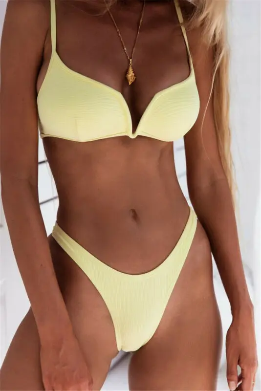 2020 Summer Push Up Women Bikini Set Swimwear Plain High Waist Padded Bra Swimsuit Stretch Leotard Beachwear Bathing Suit
2020 Summer Push Up Women Bikini Set Swimwear Plain High Waist Padded Bra Swimsuit Stretch Leotard Beachwear Bathing Suit