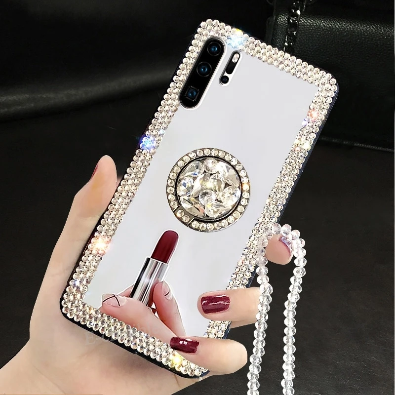 Зеркальный Алмазный чехол для Huawei P40 P30 P20 Mate 30 20 10 Lite Pro Y6 Y5 Y7 Y9 2019 Honor 9X 8X 8C 8S