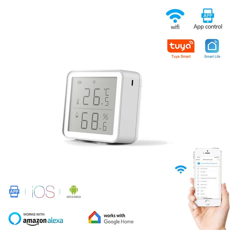 Temperature Sensor Smart Air Pressure Humidity Environment Sensor Smart Tuya APP Control Compatible Alexa Google Home
Temperature Sensor Smart Air Pressure Humidity Environment Sensor Smart Tuya APP Control Compatible Alexa Google Home