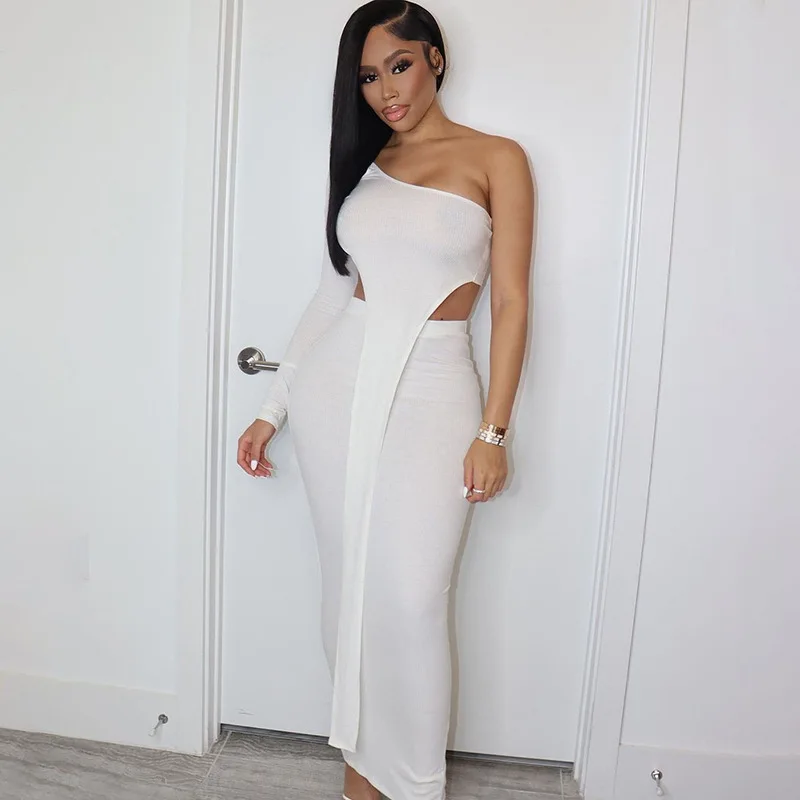 Fashion Two Piece Set Solid Irregular One Shoulder Top Women Autumn Slim Midi Skirt Streetwear Ribbed Matching Outfits Female
Fashion Two Piece Set Solid Irregular One Shoulder Top Women Autumn Slim Midi Skirt Streetwear Ribbed Matching Outfits Female