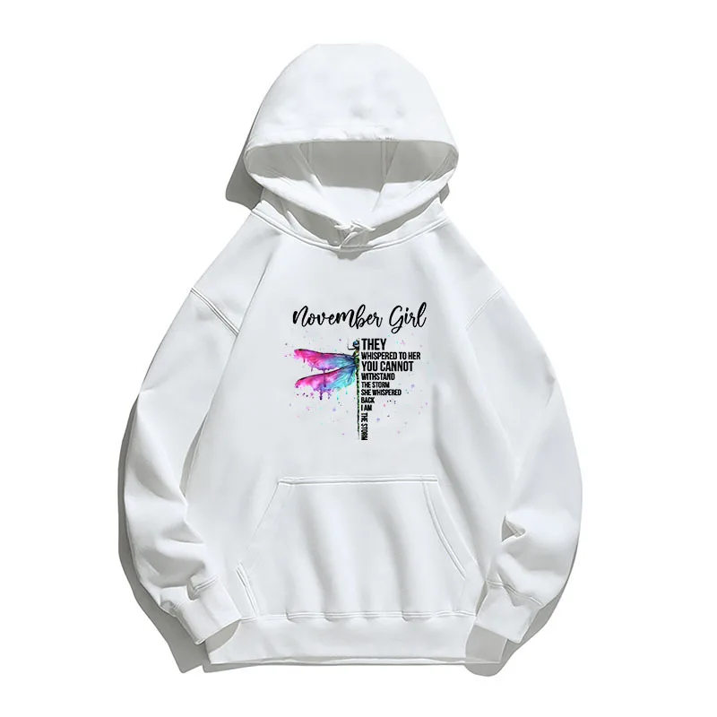 Women Hoodie November Girl Printed Hoodies Women Fleece Long Sleeve Loose Sweatshirt with Hat Pullovers Winter
Women Hoodie November Girl Printed Hoodies Women Fleece Long Sleeve Loose Sweatshirt with Hat Pullovers Winter