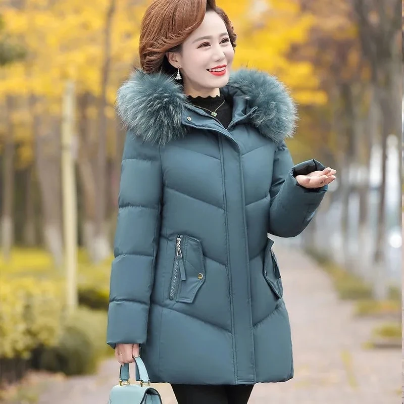 Large Size 5XL Women's Jacket mom Winter Parkas Fur Collar Hooded Long Coat Female Jackets Warm Cotton Padded Jacket Outerwear
Large Size 5XL Women's Jacket mom Winter Parkas Fur Collar Hooded Long Coat Female Jackets Warm Cotton Padded Jacket Outerwear