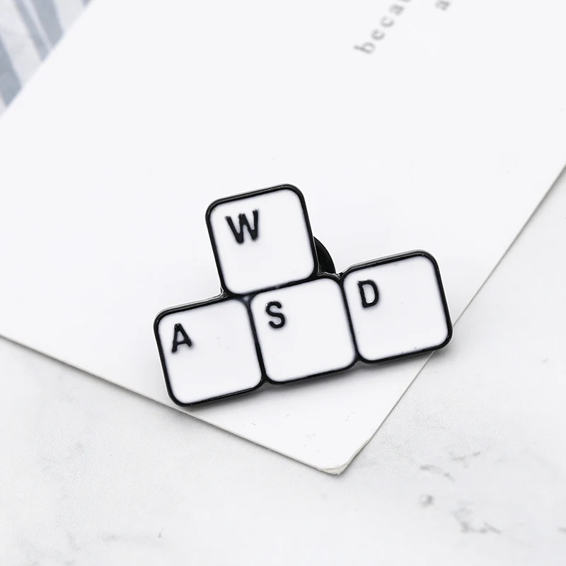 Игровая клавиатура WASD брошь забавные буквы блоки компьютерная игровая