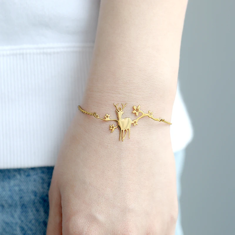 Christmas Charms Deer Bracelet Stainless Steel Bracelets For Women Friends BFF Jewelry Accesorios Mujer Boho Pulseras Armband
Christmas Charms Deer Bracelet Stainless Steel Bracelets For Women Friends BFF Jewelry Accesorios Mujer Boho Pulseras Armband