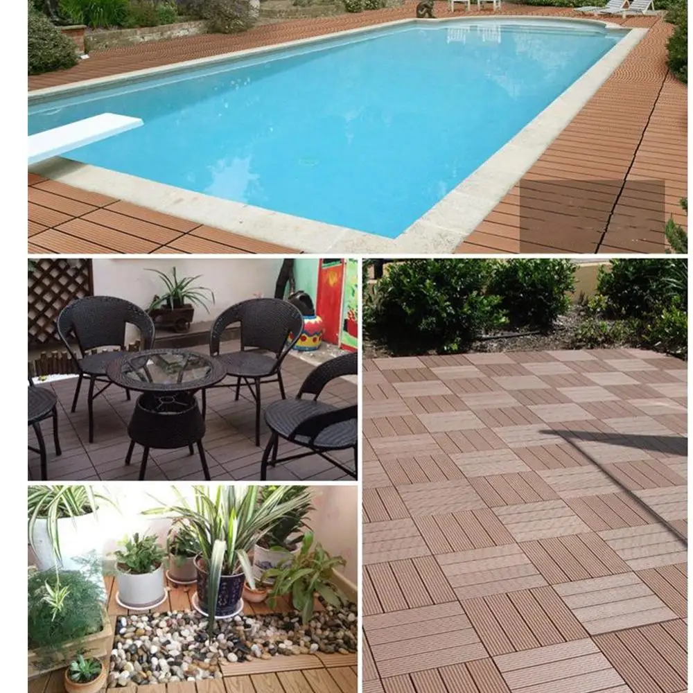 30cm x 30cm/1ft x 1ft Wood- Plastic Composites Interlocking Spliced Floor, 10pcs Decking Tile for Garden, Patio, Balcony
30cm x 30cm/1ft x 1ft Wood- Plastic Composites Interlocking Spliced Floor, 10pcs Decking Tile for Garden, Patio, Balcony