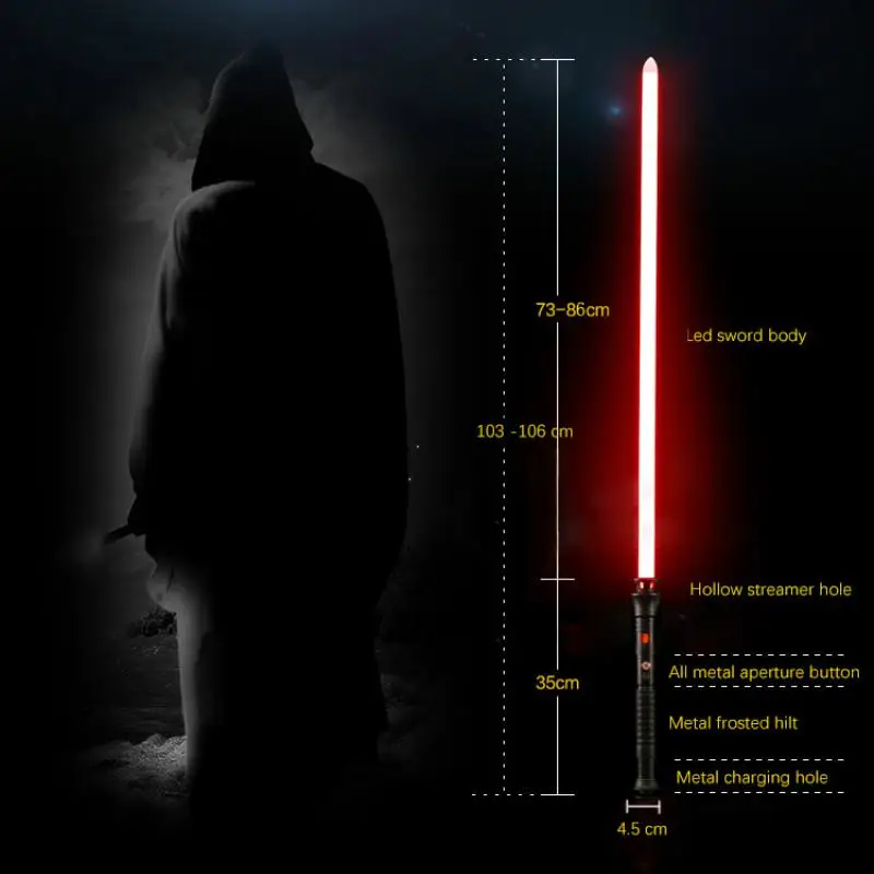 Tough 103cm Rgb Can Switch Colors Lightsaber Laser Force Heavyweight Duel Weapon Metal Handle Effect Discoloration Sword
Tough 103cm Rgb Can Switch Colors Lightsaber Laser Force Heavyweight Duel Weapon Metal Handle Effect Discoloration Sword