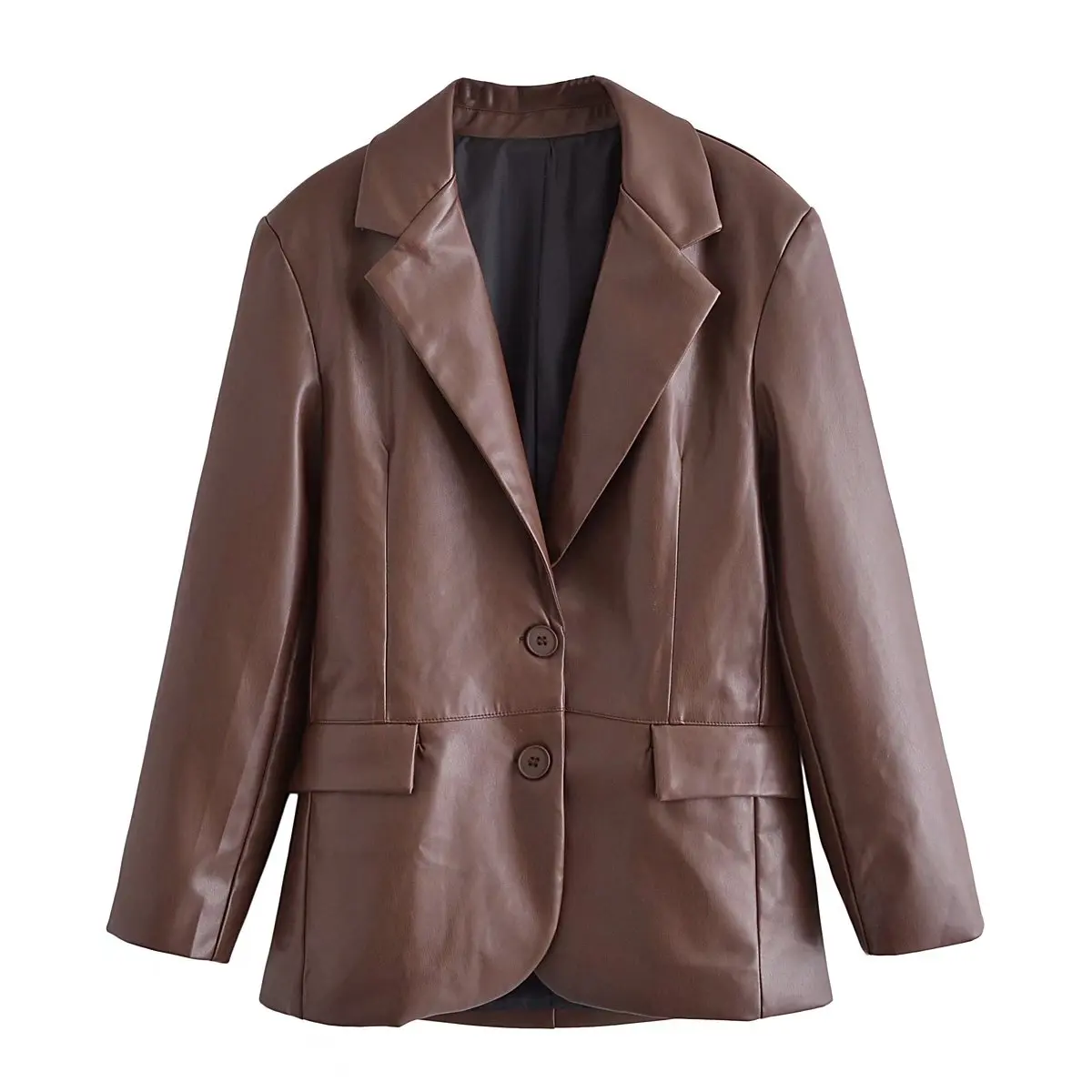 Willshela Women Fashion With Pockets Single Breasted PU Solid Blazer Vintage Long Sleeves Notched Neck Office Lady Suit
Willshela Women Fashion With Pockets Single Breasted PU Solid Blazer Vintage Long Sleeves Notched Neck Office Lady Suit