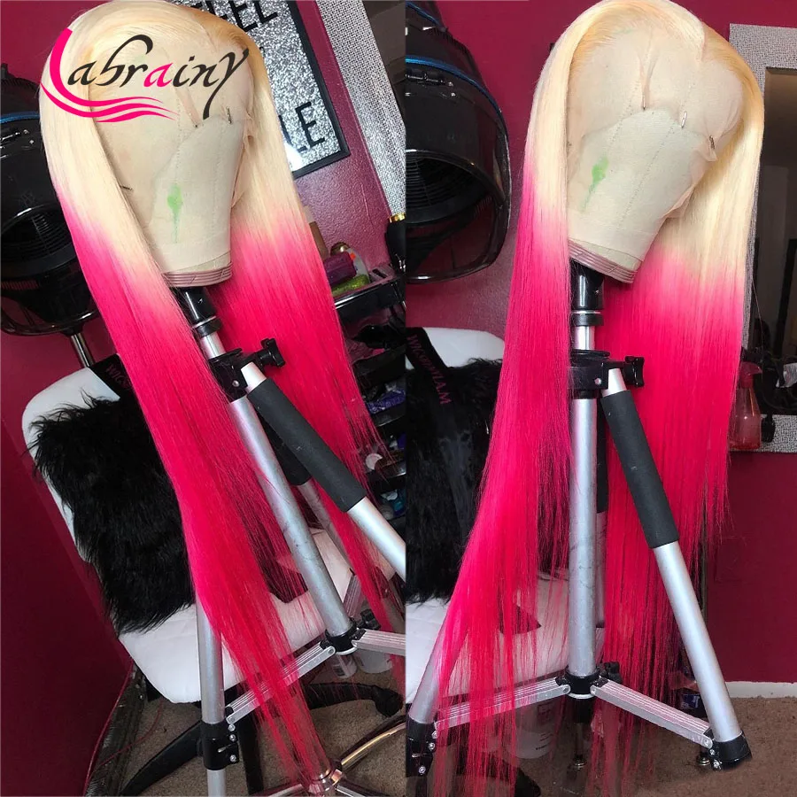 13x6 HD Transparent Ombre Pink Straight Lace Frontal Human Hair Wigs Colored Straight Remy Wig With Baby Hair Pre Plucked
13x6 HD Transparent Ombre Pink Straight Lace Frontal Human Hair Wigs Colored Straight Remy Wig With Baby Hair Pre Plucked