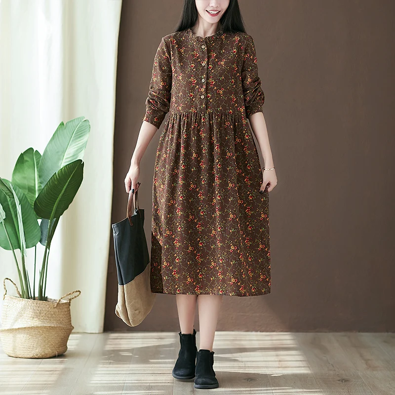 2023 New Arrival Long Sleeve Spring Dress Print Floral Cotton Linen Office Lady Work Dress Women Casual Autumn Blouse Dress
2023 New Arrival Long Sleeve Spring Dress Print Floral Cotton Linen Office Lady Work Dress Women Casual Autumn Blouse Dress