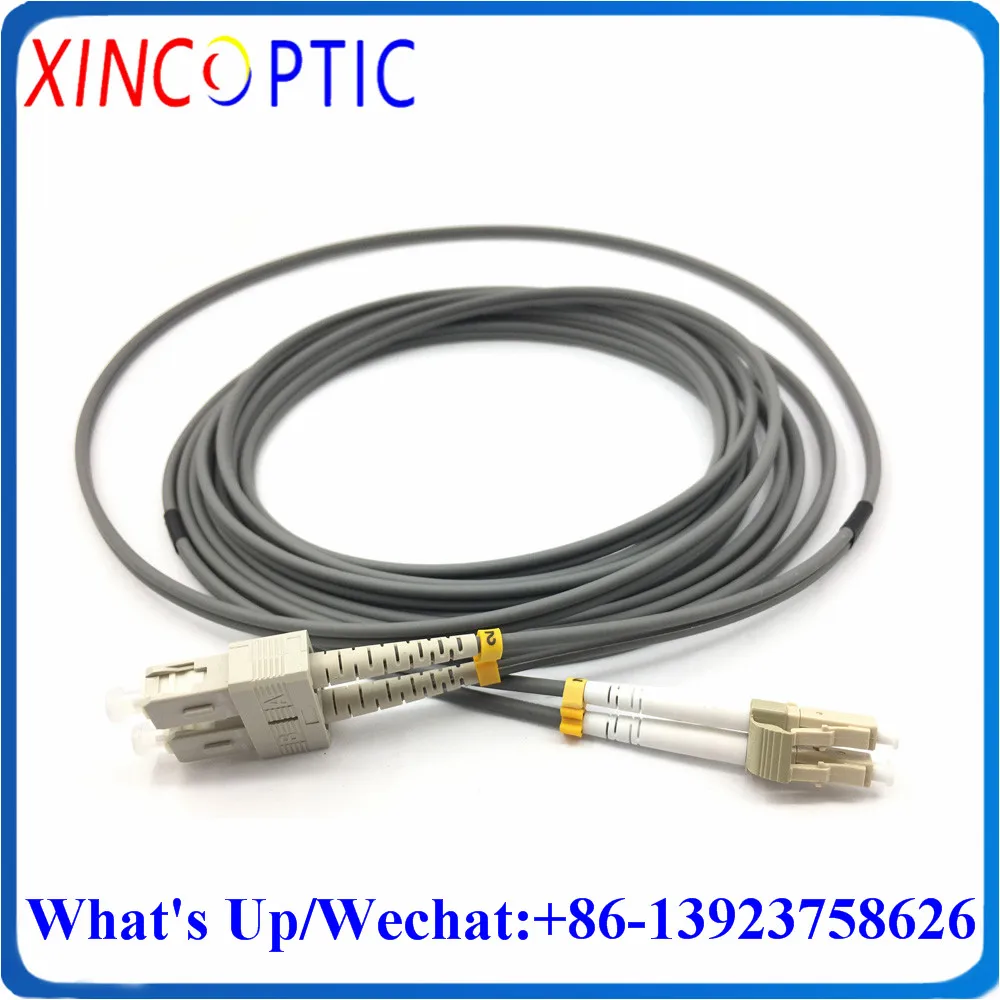 

5Mts LC/UPC-SC//ST/FC/LCUPC OM3-150,DX,Dia:3.0mm,L:5M,PVC,Gray,MM 50/125 Armored Dual-core Duplex Fiber Optic Patch Cord Cable