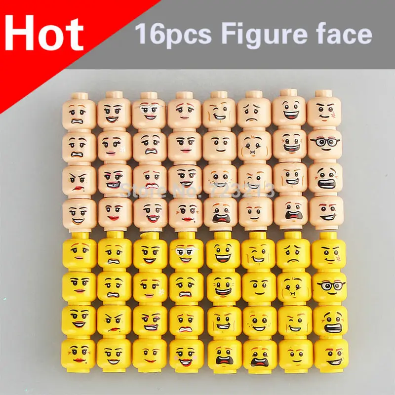 16 шт./лот MOC, аксессуары для головы лица, детали, фигурки, Набор детских игрушек, женские или мужские строительные блоки, кирпичи для детей
16 шт./лот MOC, аксессуары для головы лица, детали, фигурки, Набор детских игрушек, женские или мужские строительные блоки, кирпичи для детей
