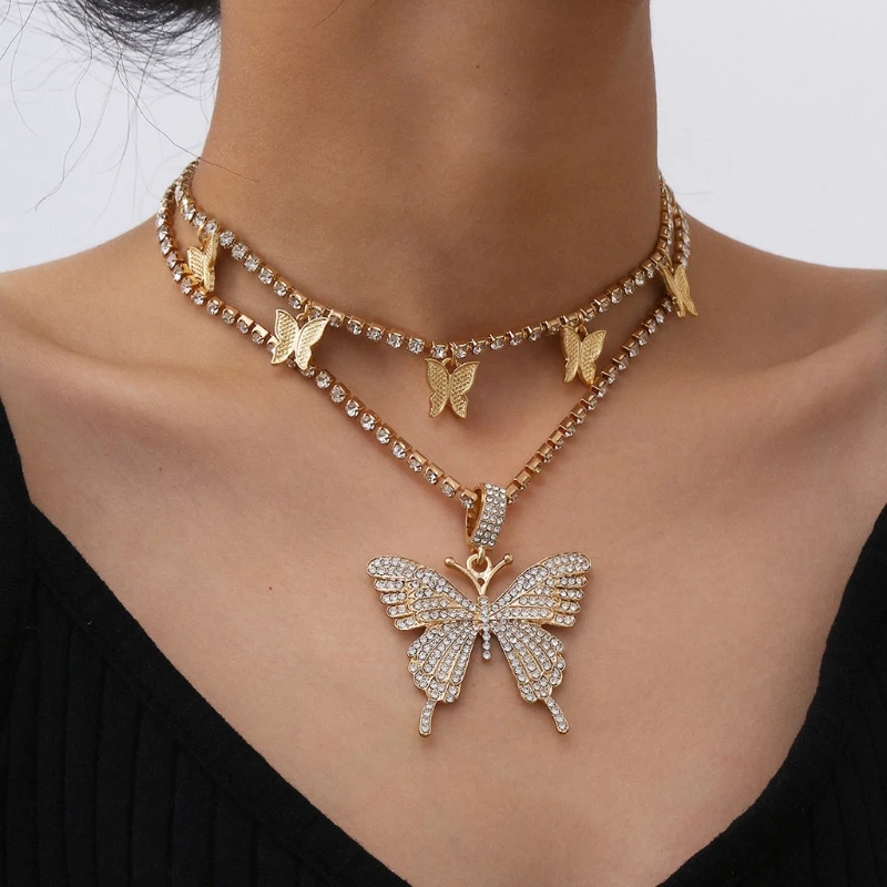 Sparking Fully Iced Out Crystal Pave Butterfly Pendant Cubic Zircon 3D Butterfly Pendant Necklace Fashion Jewelry
Sparking Fully Iced Out Crystal Pave Butterfly Pendant Cubic Zircon 3D Butterfly Pendant Necklace Fashion Jewelry