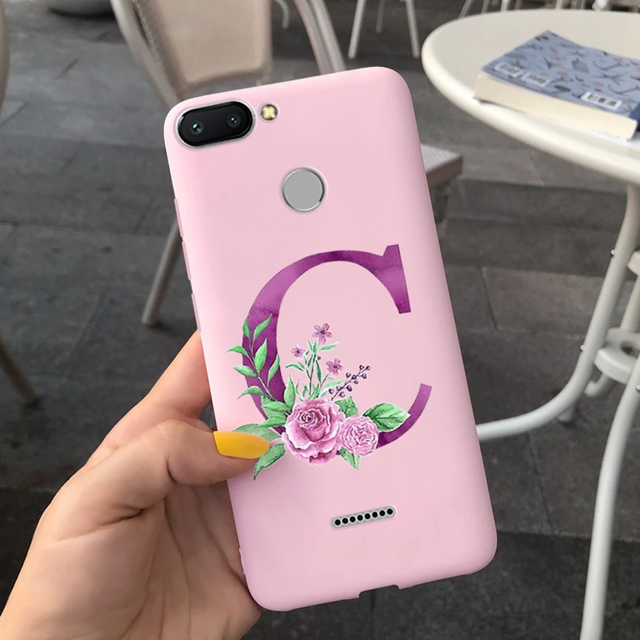Чехол для Xiaomi Redmi 6 6A 5A 4A мягкие силиконовые чехлы с милыми буквами телефонов a Redmi4A