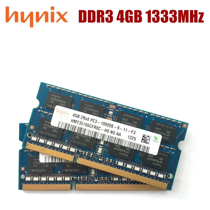Модуль оперативной памяти Hynix для ноутбука 4 Гб 2Rx8 10600S PC3 DDR3 1333 МГц SODIMM RAM |