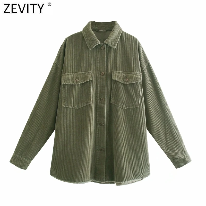 Zevity New Women Fashion Double Pockets Patch Loose Corduroy Jacket Ladies Breasted Casual Outerwear Shirt Coats Chic Tops CT751
Zevity New Women Fashion Double Pockets Patch Loose Corduroy Jacket Ladies Breasted Casual Outerwear Shirt Coats Chic Tops CT751