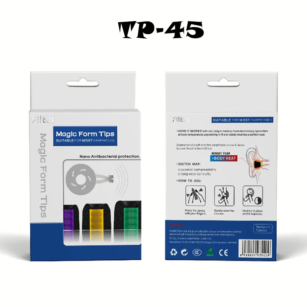 3Pairs/Set TP-45 4.5-6.5mm Sponge spiral ear cap Memory Isolating foam eartips Noise For In Ear Earphone Earphone Accessories 
3Pairs/Set TP-45 4.5-6.5mm Sponge spiral ear cap Memory Isolating foam eartips Noise For In Ear Earphone Earphone Accessories