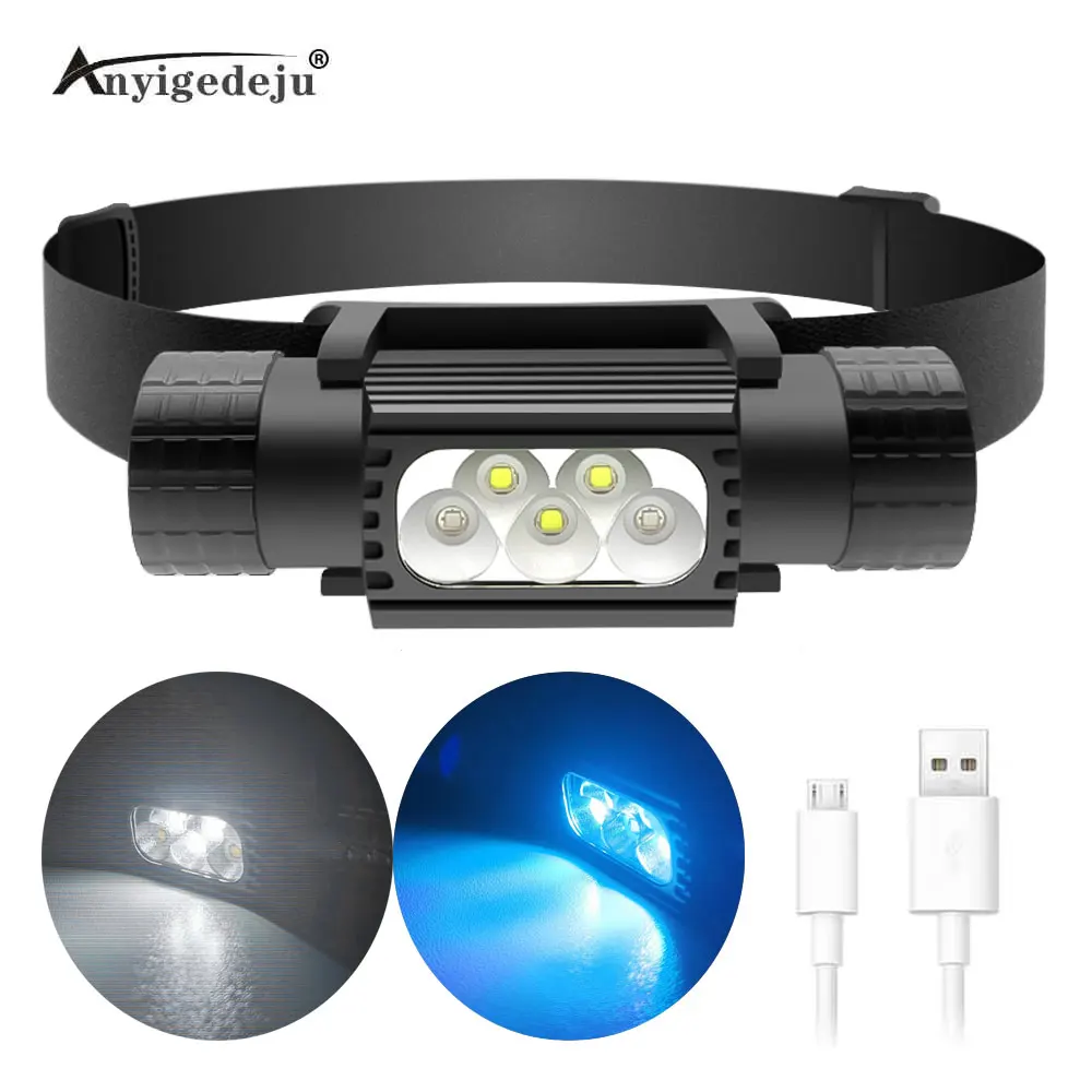XM-L2 LED Mini Headlamp High Power 1000lm White Blue Headlight 18650 chargeable USB Head Torch Camping Hunting Flashlight Lamp
XM-L2 LED Mini Headlamp High Power 1000lm White Blue Headlight 18650 chargeable USB Head Torch Camping Hunting Flashlight Lamp