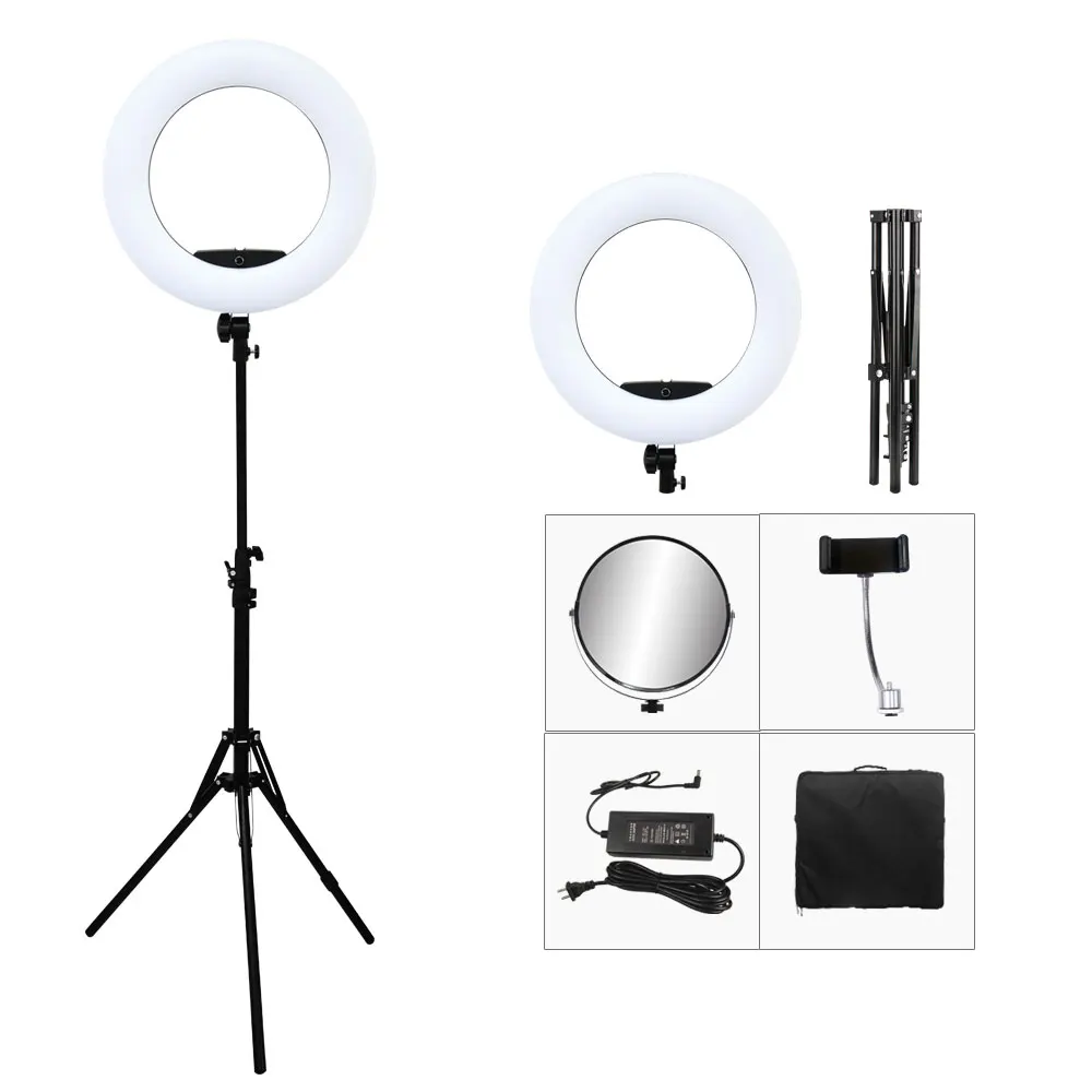 

96W Yidoblo FD-480II 18" LED Ring lamp Kit 480 LED Warm & Cold Adjust Light Lamp Photographic Lighting + stand (2M)+ Soft bag