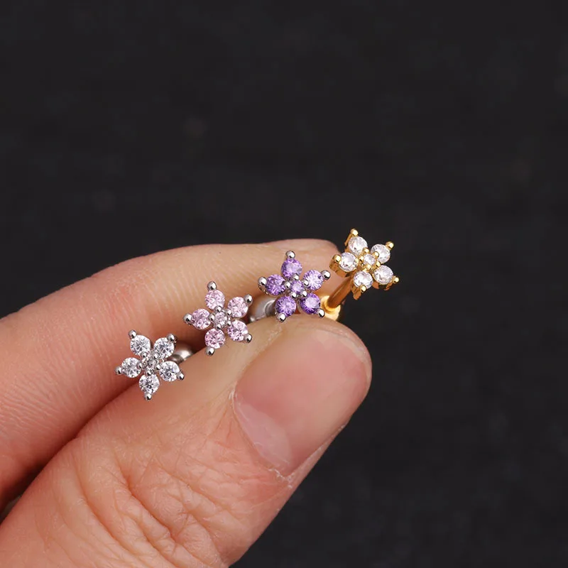 Chissen 1 Pc 3 Colors Cubic Zirconia Flower Cartilage Stud Earrings Helix Piercing Conch Rook Tragus Stud Ear Piercing Jewelry
Chissen 1 Pc 3 Colors Cubic Zirconia Flower Cartilage Stud Earrings Helix Piercing Conch Rook Tragus Stud Ear Piercing Jewelry