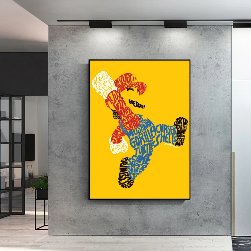 Modern Cartoon Poster Josh Mirman Wordy Mario Canvas Painting Posters and Prints Wall Pictures For Kids Room Nursery Home Decor
Modern Cartoon Poster Josh Mirman Wordy Mario Canvas Painting Posters and Prints Wall Pictures For Kids Room Nursery Home Decor
