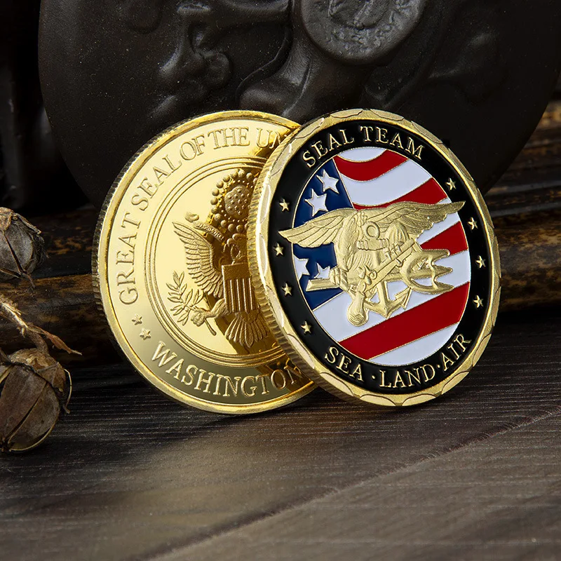USA Sea Land Air Of Seal Team Challenge Coins Department Of The Navy Military Coin High Quality Gold Plated Souvenir Coin 
USA Sea Land Air Of Seal Team Challenge Coins Department Of The Navy Military Coin High Quality Gold Plated Souvenir Coin