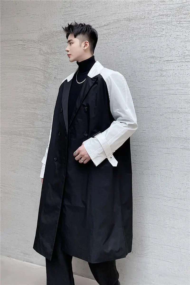 IEFB new double breasted color block patchwork sleeves trendy windbreaker 2021 spring spring loose casual thickened trench coat
IEFB new double breasted color block patchwork sleeves trendy windbreaker 2021 spring spring loose casual thickened trench coat
