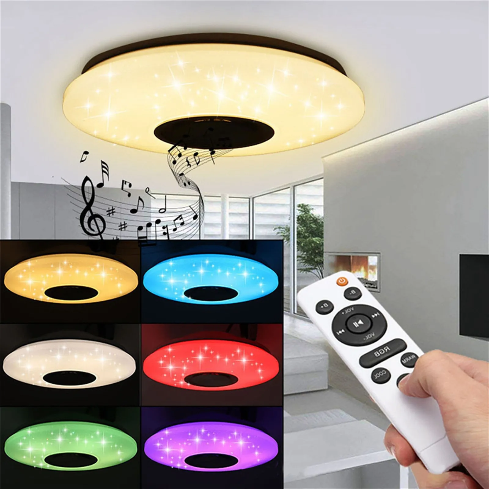 More than 20 colours Bluetooth Ceiling Light 25W Diameter 36cm LED Ceiling waterproof Light with High quality Speaker
More than 20 colours Bluetooth Ceiling Light 25W Diameter 36cm LED Ceiling waterproof Light with High quality Speaker