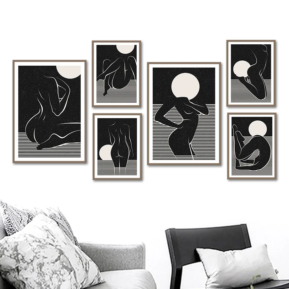 Black White Sun Nude Abstract Woman Lines Wall Art Canvas Painting Nordic Posters And Prints Wall Pictures For Living Room Decor
Black White Sun Nude Abstract Woman Lines Wall Art Canvas Painting Nordic Posters And Prints Wall Pictures For Living Room Decor
