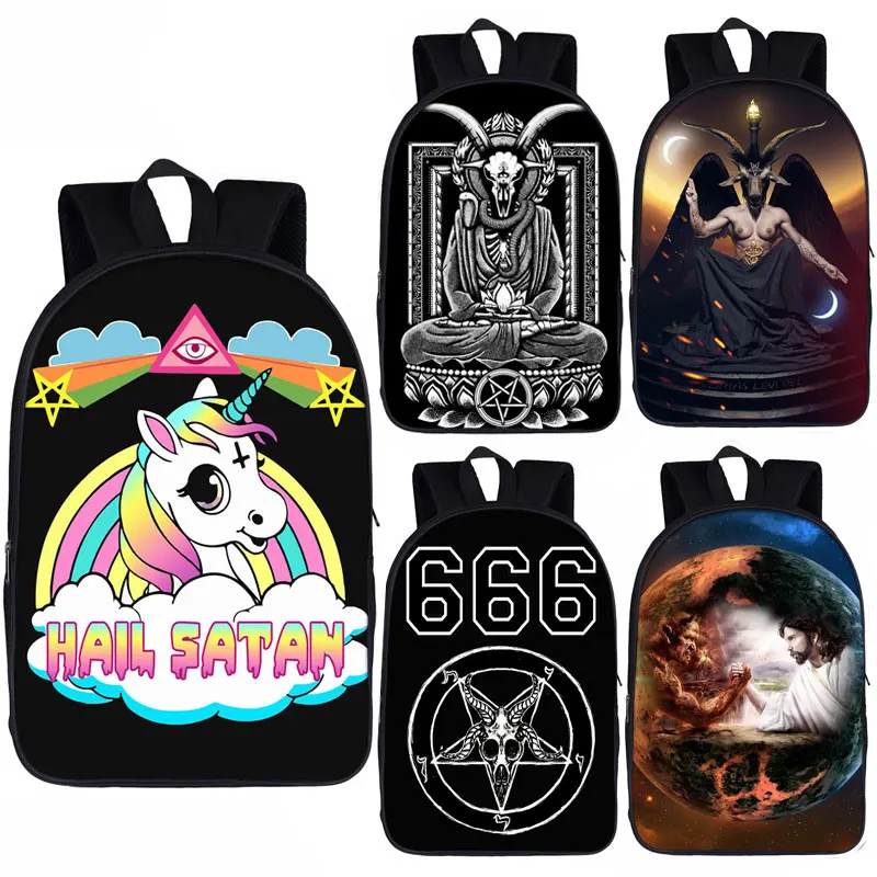 Рюкзак с надписью Hail Satan/Baphomet/666 дорожная сумка для мужчин и женщин школьные сумки